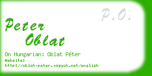 peter oblat business card